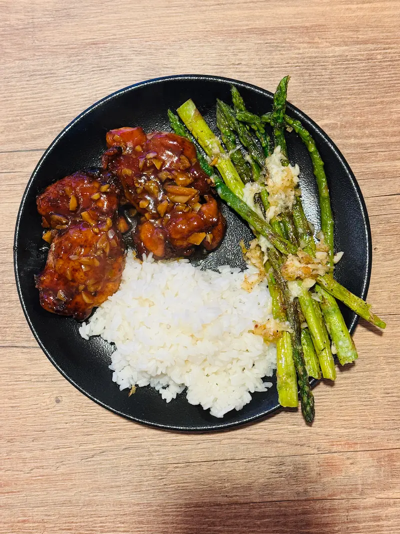 Chicken Rice and Asparagus